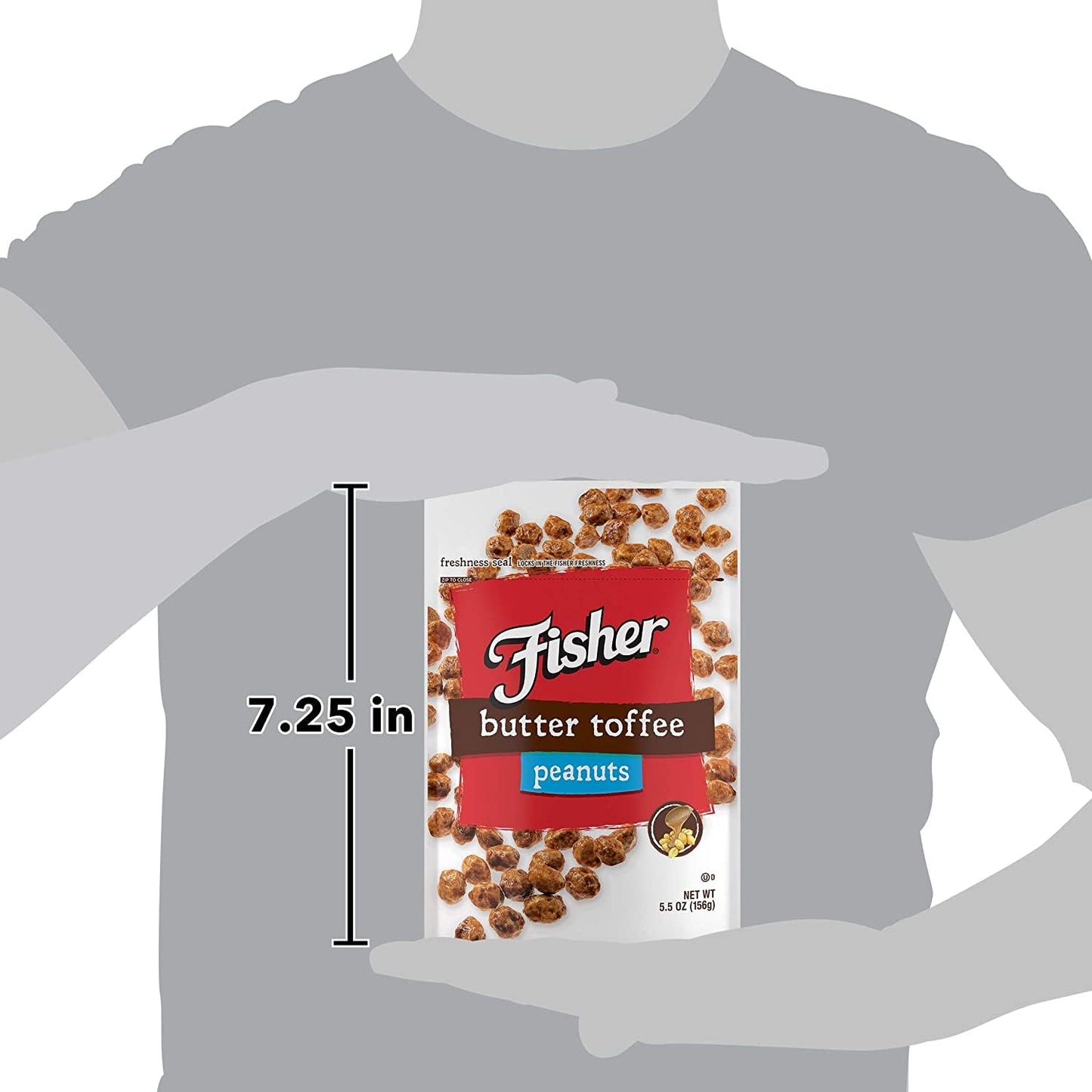 Fisher Snack Butter Toffee Peanuts – Desk Drawer Snack for Focused Workdays, 5g Protein Per Serving