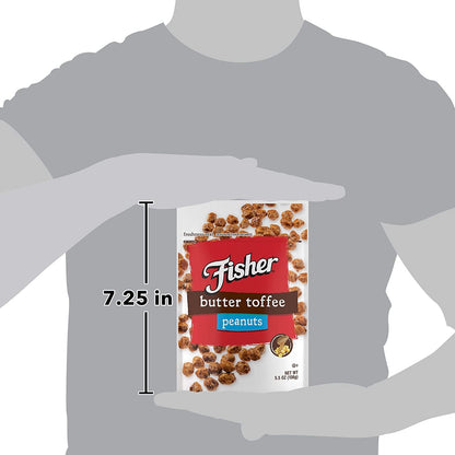 Fisher Snack Butter Toffee Peanuts – Desk Drawer Snack for Focused Workdays, 5g Protein Per Serving