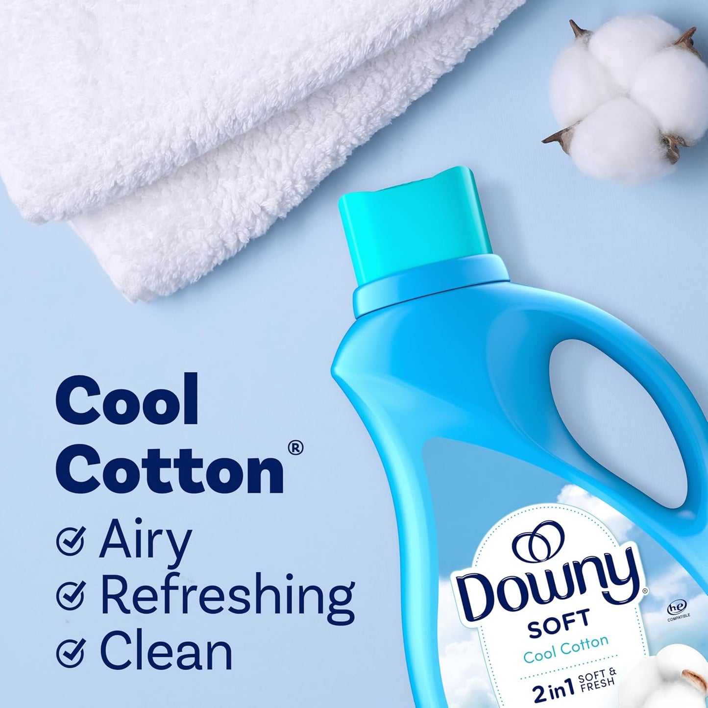five fabric care benefits: color protection, stretch-fighting, anti-static, anti-fuzz, wrinkle reduction