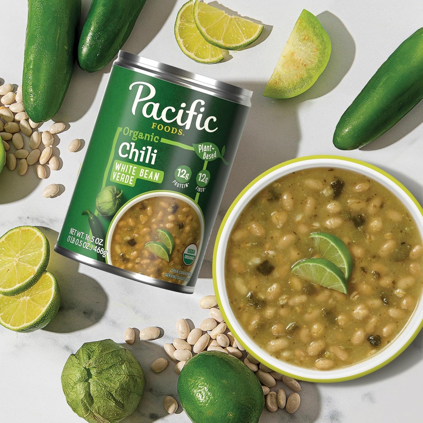 five flavor variants including fire roasted vegetable, white bean verde, black bean & sweet potato, and classic chili