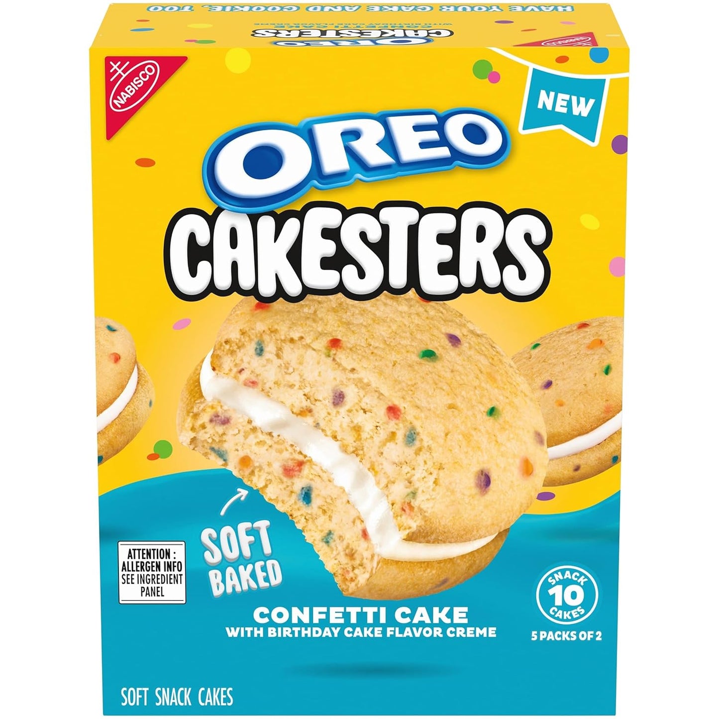 five individually wrapped 2.02-oz snack packs, each containing two cakesters