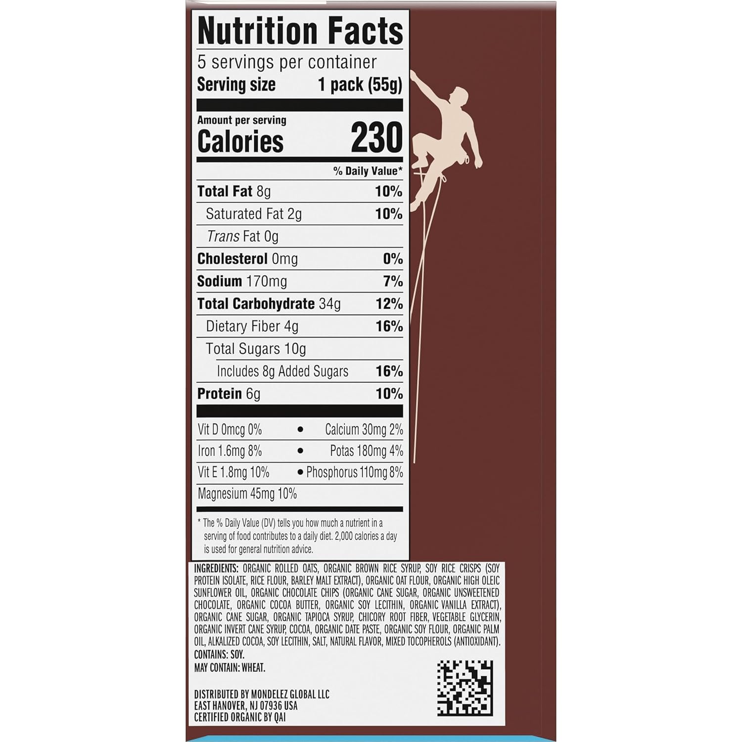 five individually wrapped packs per box for portion control and portability