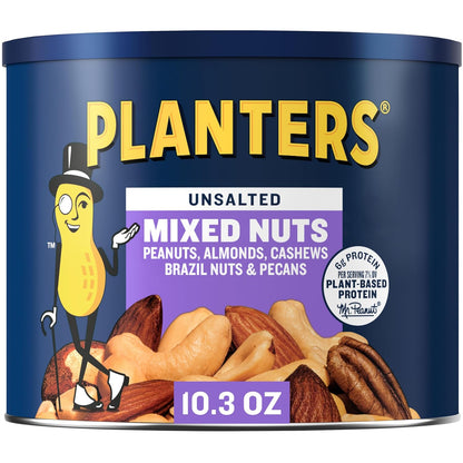 five-nut blend of roasted almonds, cashews, peanuts, brazil nuts, and pecans
