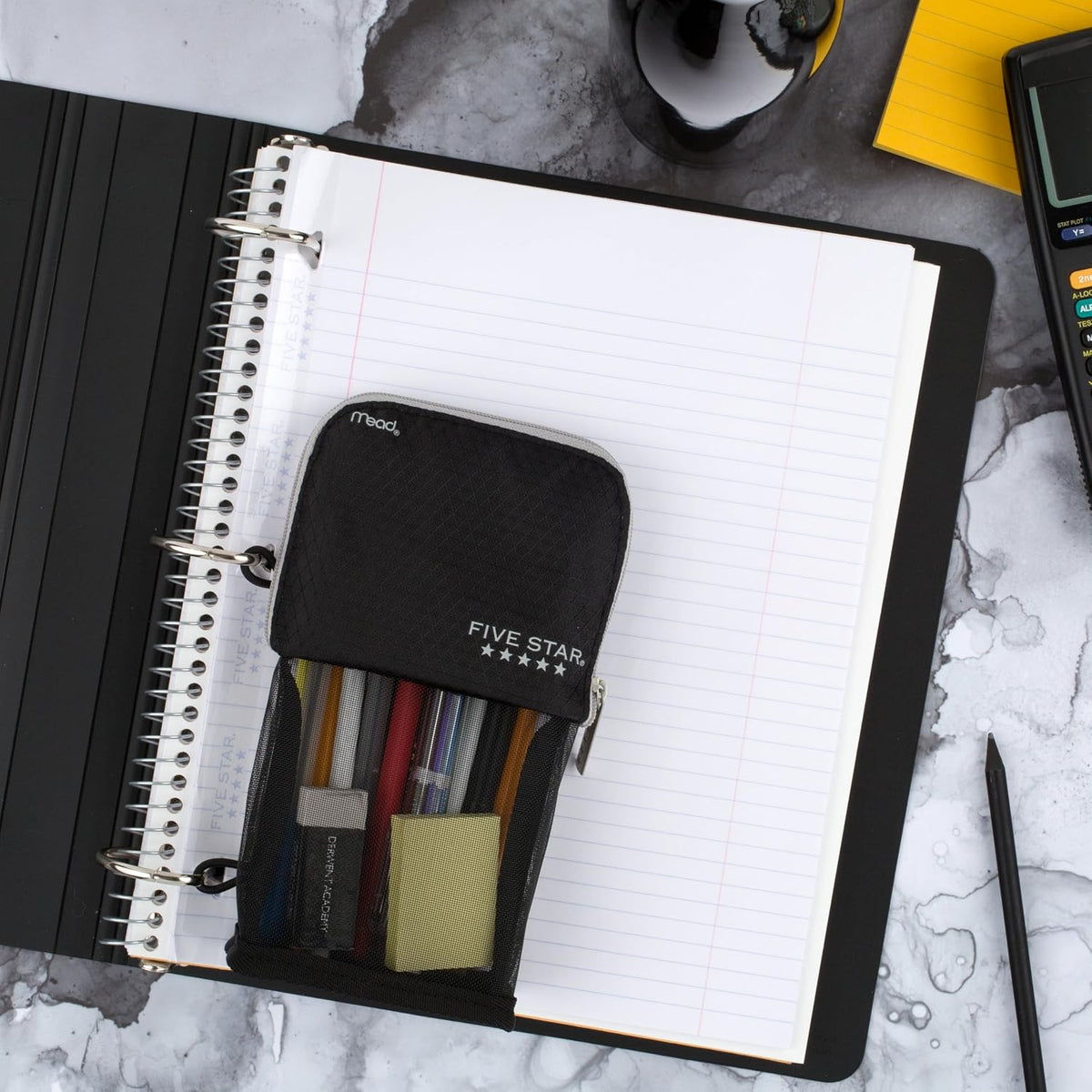 Five Star Stand 'N Store Pouch, Lecture Hall and Library Organizer for Pens Pencils and Earbuds