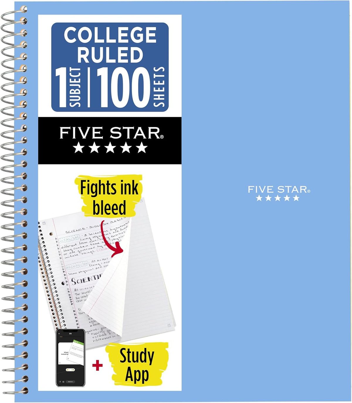 five star study app with scan, instant flashcard creation, and google drive sync