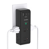 Travel Power Strip with USB C – Compact Hotel Room Charging Hub, Rotating Plug Outlet Extender 10-in-1