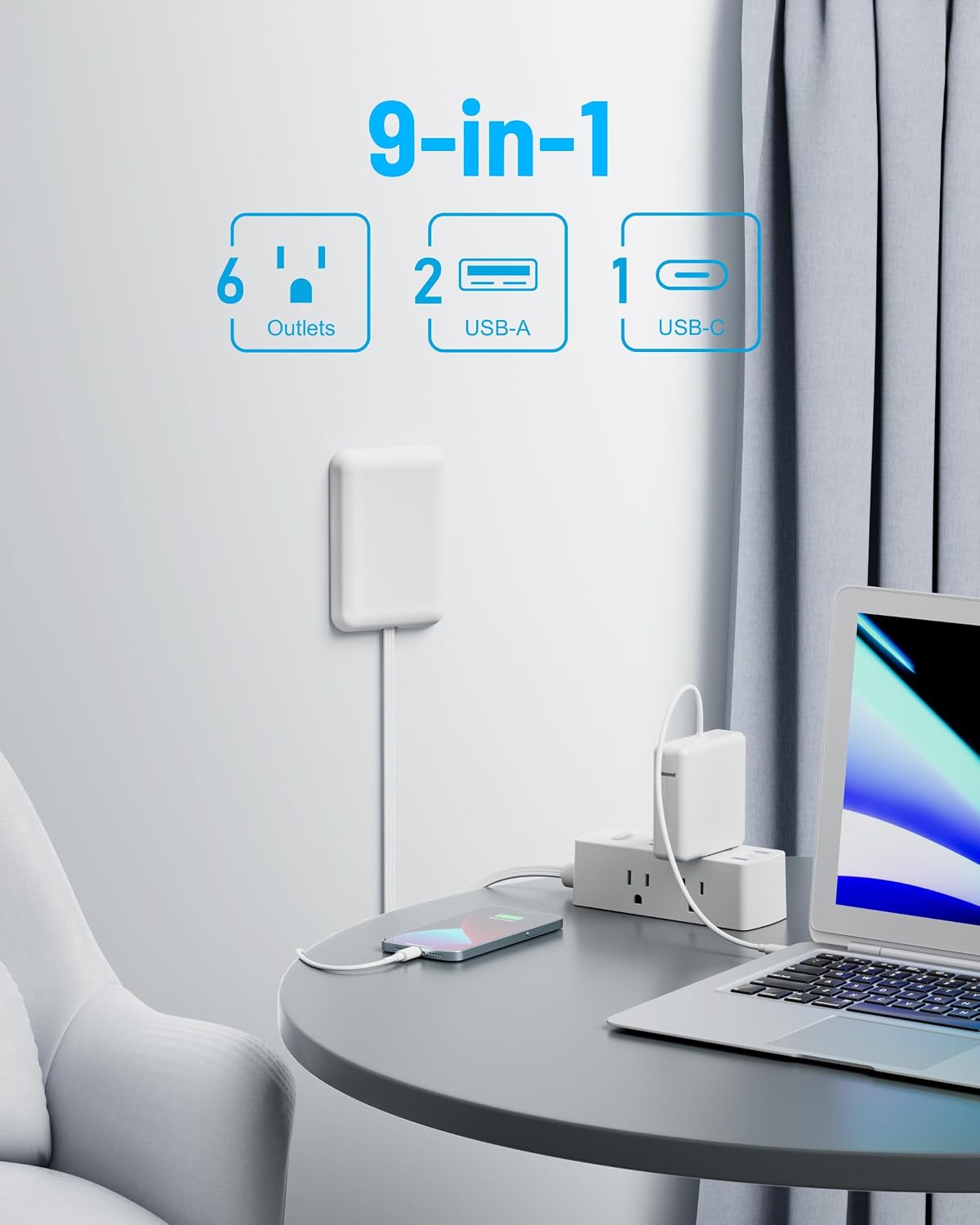 flat outlet cover plate that conceals the wall receptacle for a sleek installed look