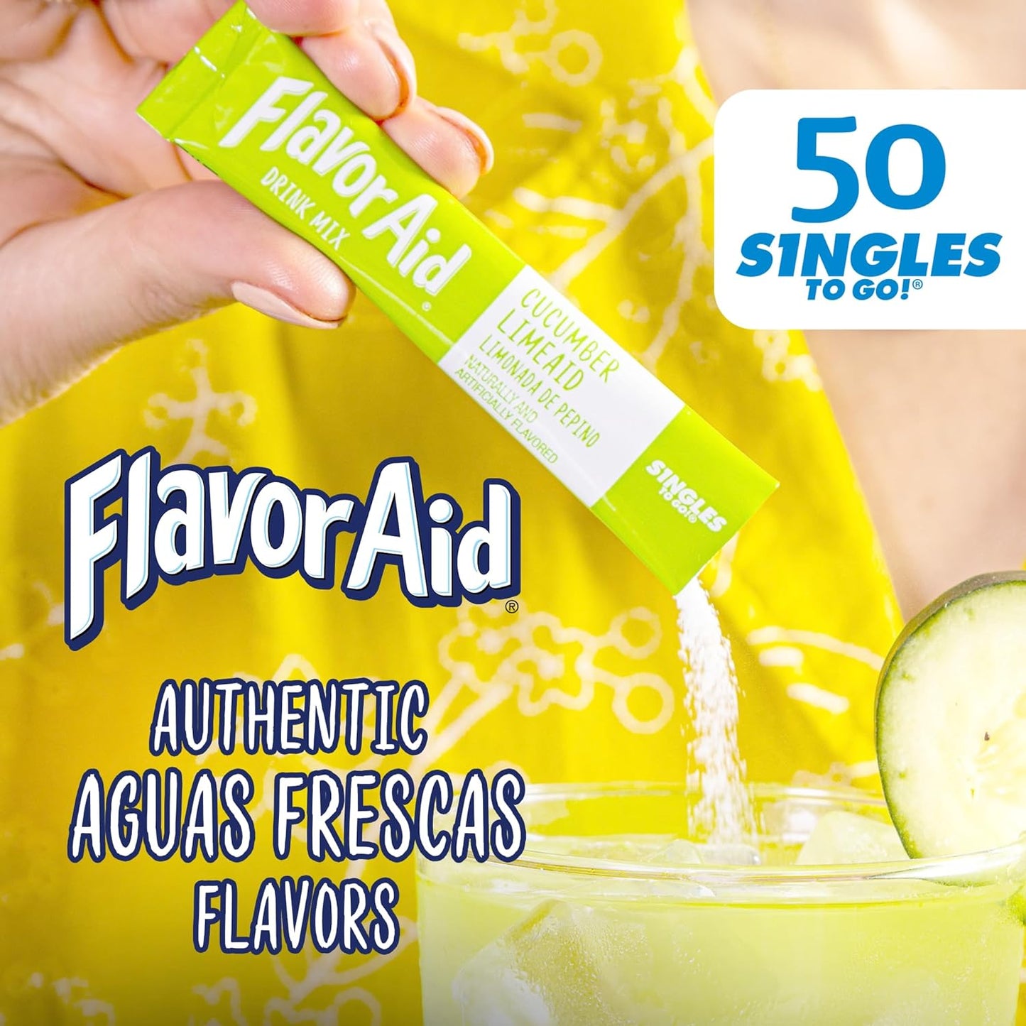 Flavor Aid Aguas Frescas Singles To Go – Lunchbox Water Flavor Sticks for School and After-School Snacks, Kid-Friendly Variety Pack