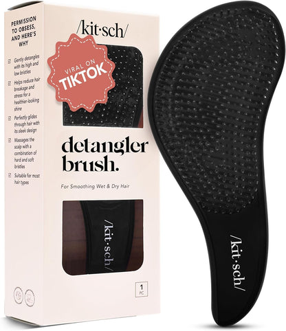 flexible dual-length bristle pattern (firm and soft bristles) for fast knot separation