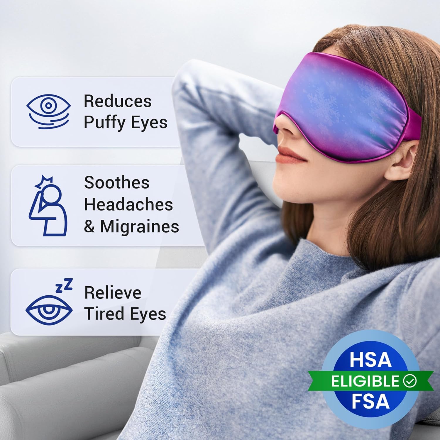 flexible gel interior that stays soft after refrigeration for safe eye contact