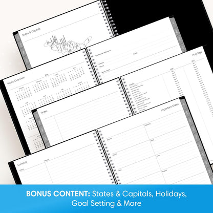flexible polyurethane cover with wirebound binding and durable laminated tabs