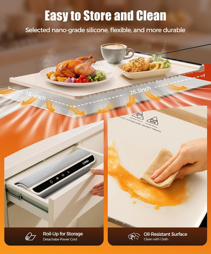 flexible silicone surface compatible with glass, ceramic, and stainless steel