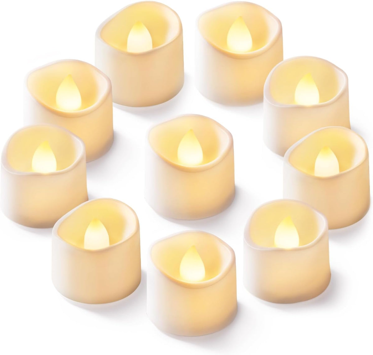 flickering warm white led with melted-edge realistic shell