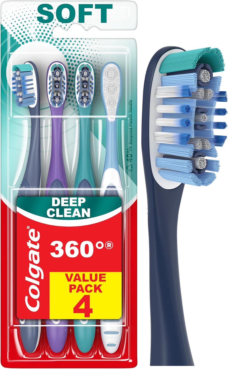 floss-tip bristles that reach between teeth and along the gumline