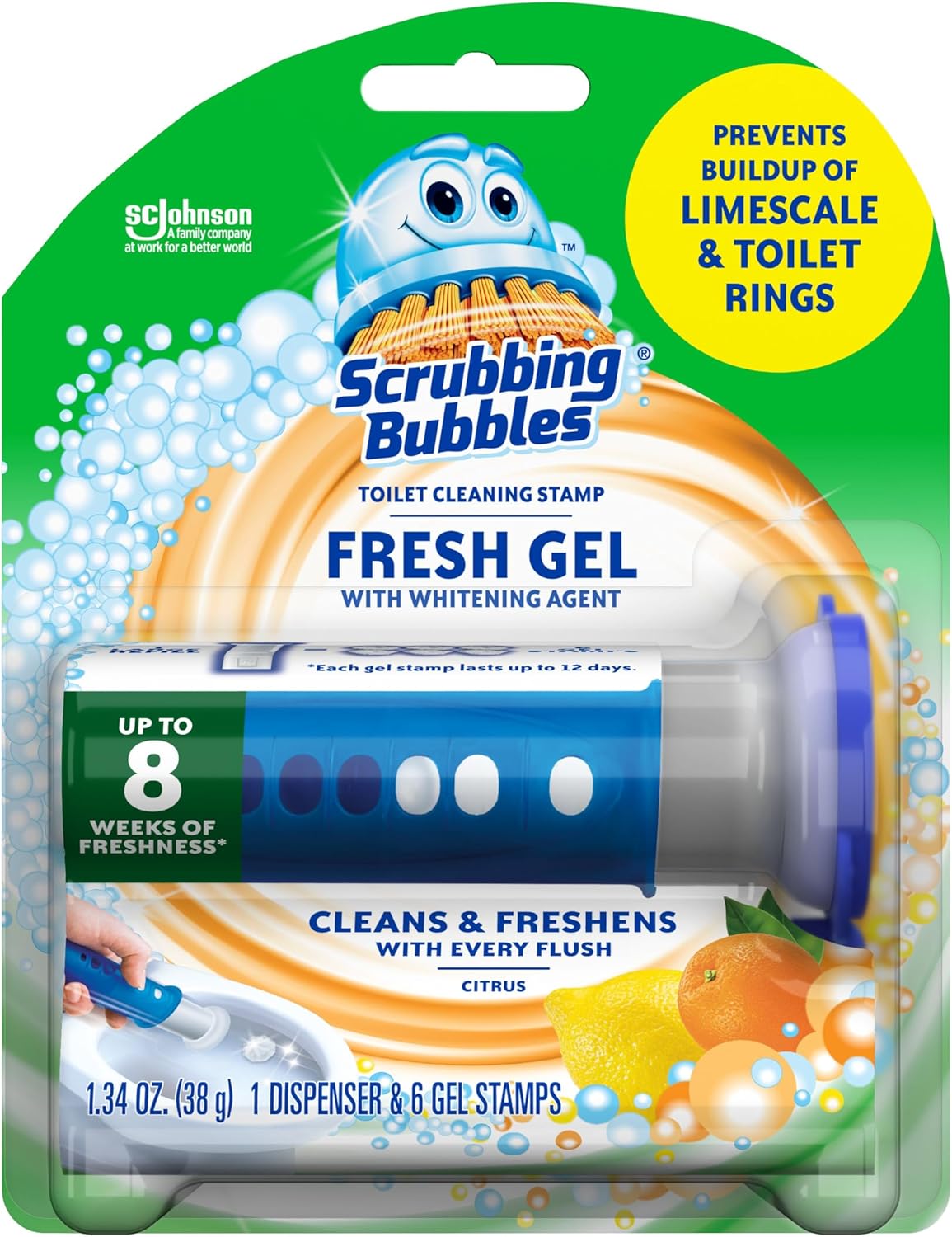flush-activated gel stamp that releases freshness with every flush