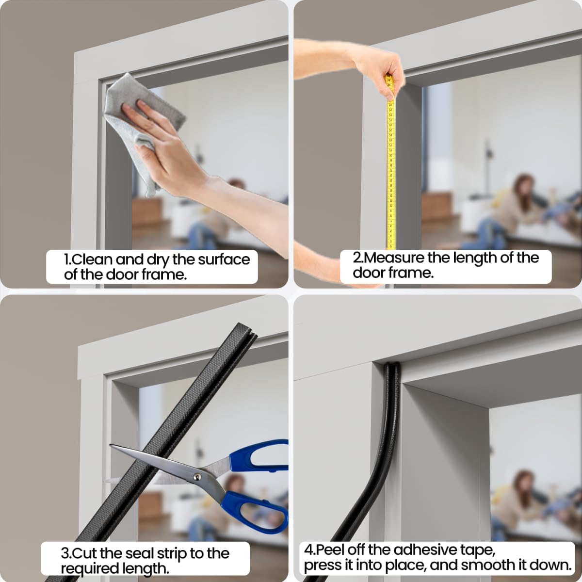 FoamGuard Thin Foam Door Frame Seal – Nursery Quiet Time Seal for Restful Naps, Reduce Hallway Draft and Outside Sound