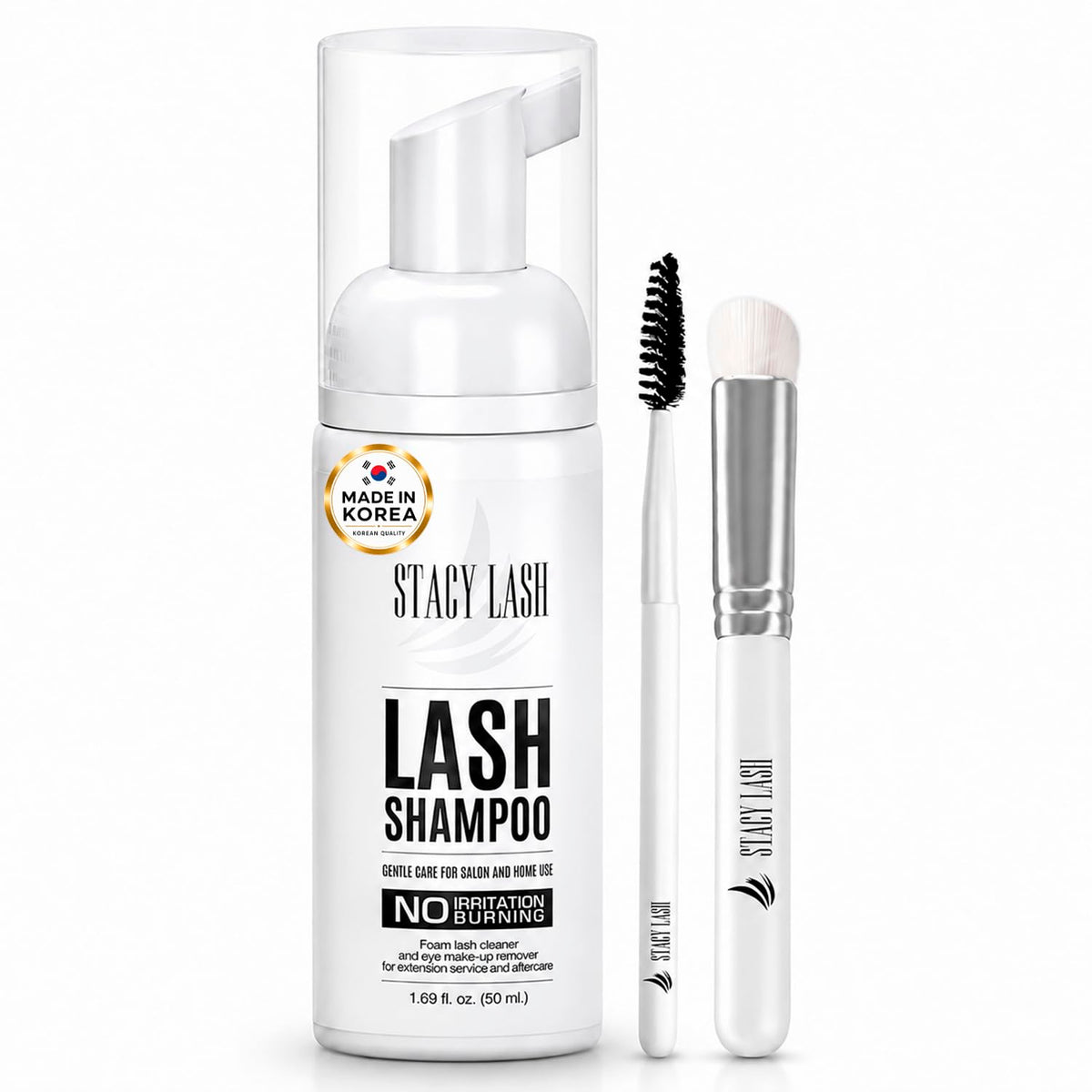 foaming cleanser texture designed for lash extensions and natural lashes