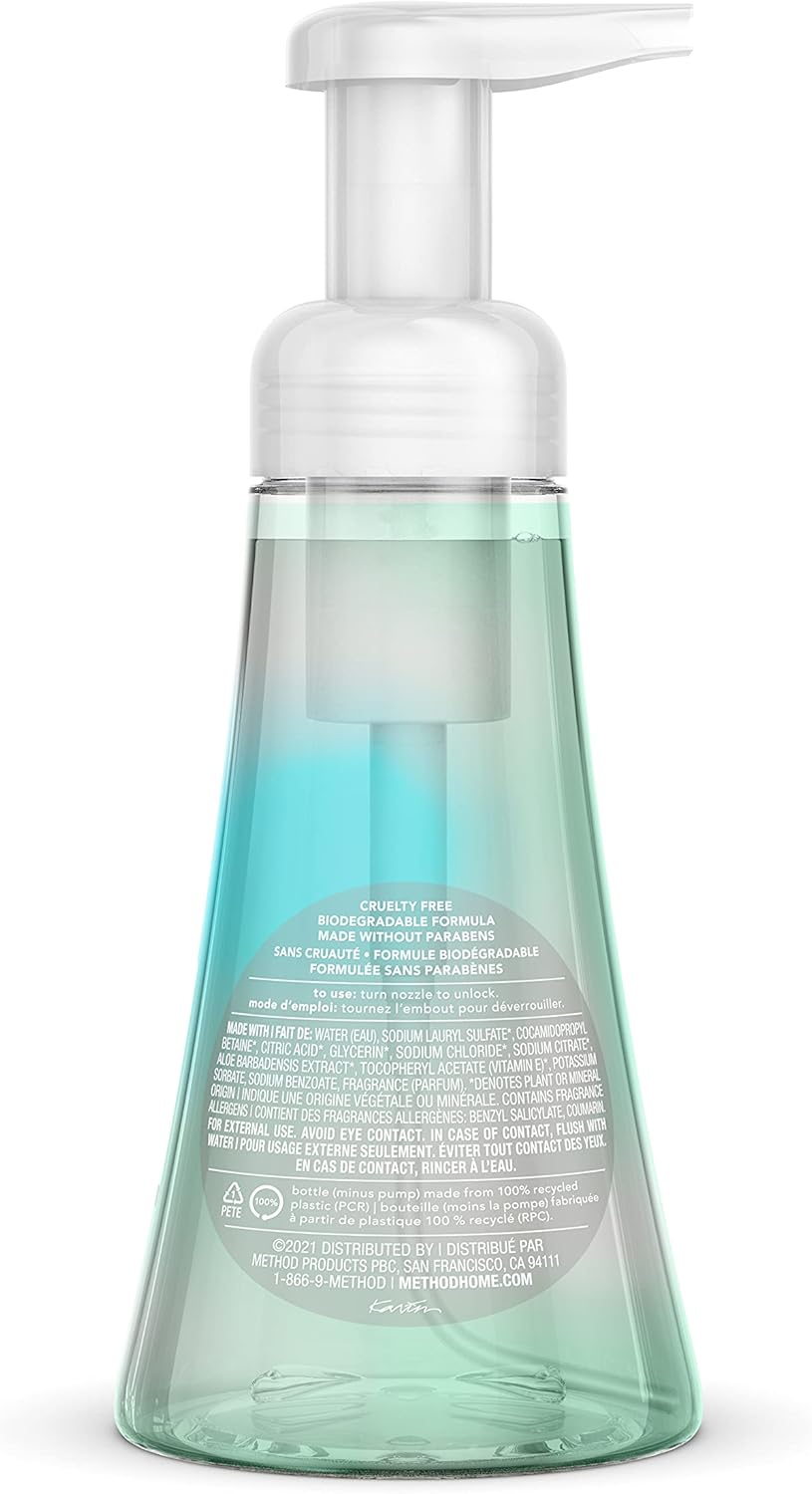 foaming pump action that dispenses pre-lathered soap