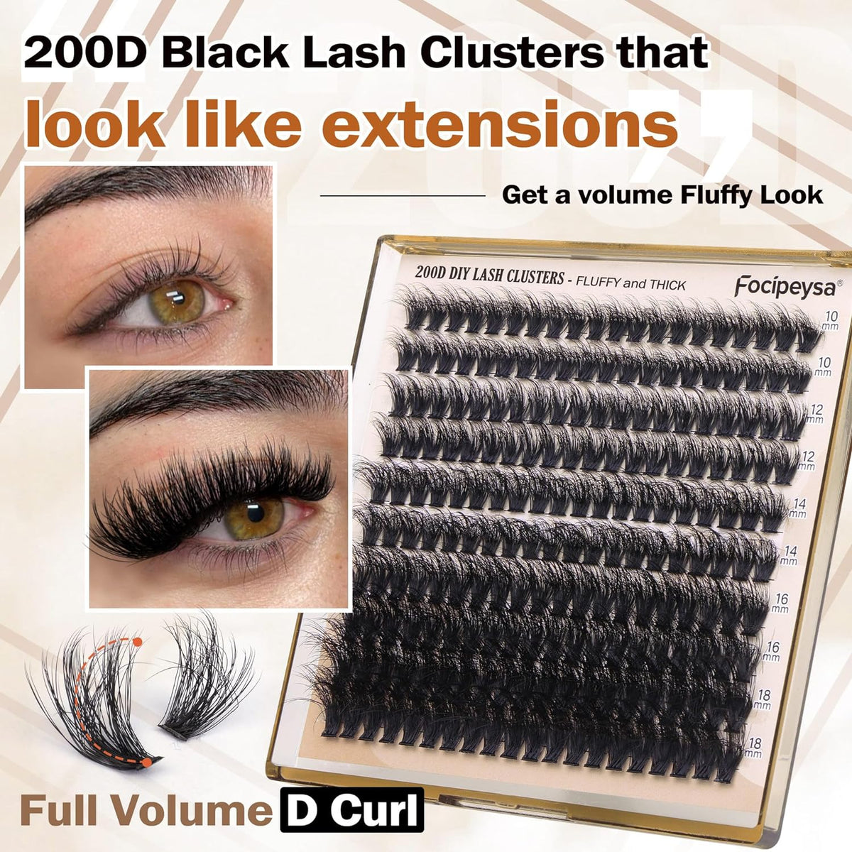 Focipeysa 200pcs Volume Lash Set – Less-Is-More DIY Lash System for the Capsule Beauty Collection, Everything Needed in One Box