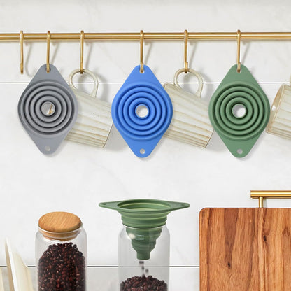 Foldable Kitchen Funnel Pack – Time-Saving Helper for Batch Cooking, Dishwasher-Safe Silicone Funnels
