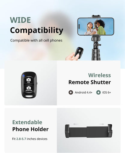 foldable to 5 inches with 1.43 lb lightweight aluminum build for portability