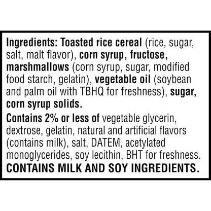folded mini marshmallows layered into thick puffed rice cereal base