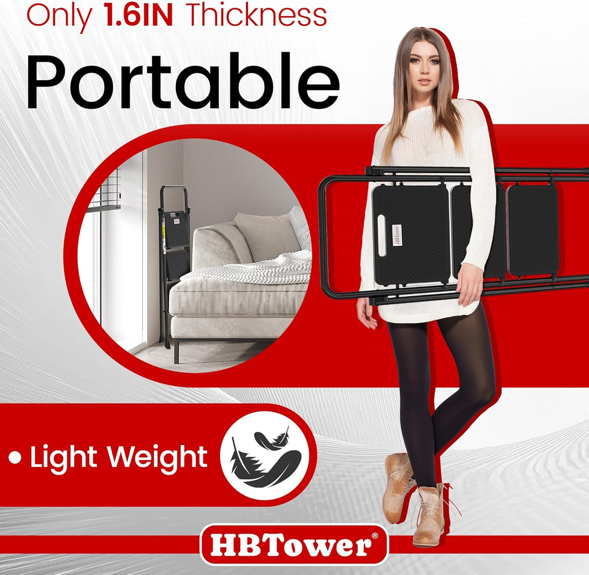 folds to 1.6-inch slim profile for storage