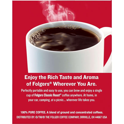 Folgers Coffee Singles – Pre-Measured Single-Serve Bags for Tiny Kitchens and Studio Apartments