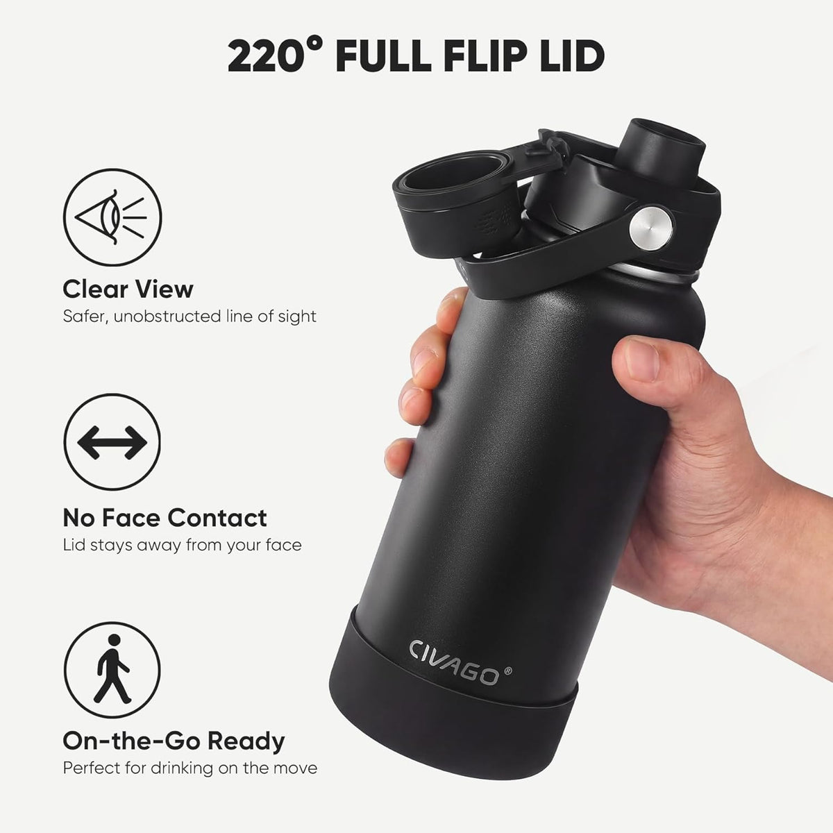 food-grade 304 stainless steel body that is bpa-free
