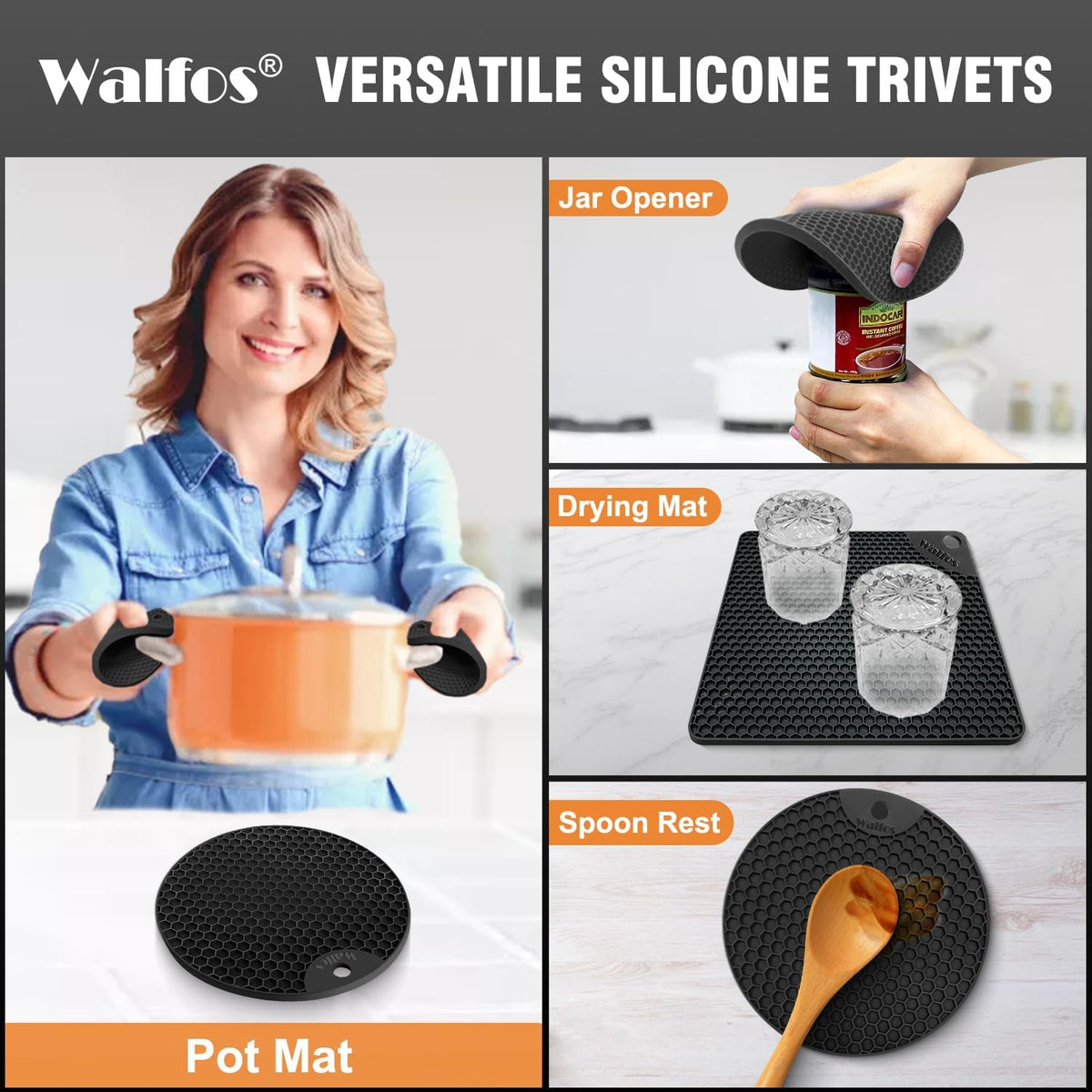 food grade, bpa free silicone that is flexible, durable, and won't rust or chip