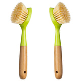 AtelierHome Neutral Dishwashing Brush Pair – Photo-Worthy Kitchen Decor Piece, Off-White Recycled Brush with Bamboo Handle for Display-Friendly Storage