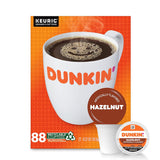 Dunkin' Hazelnut Keurig K-Cup Pods – Birthday Gift for Mom Who Loves Coffee, 88 Pod Value Pack