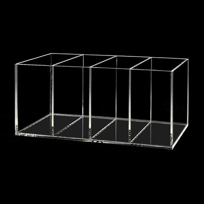 four divided compartments for separated storage of pens, brushes, or cutlery