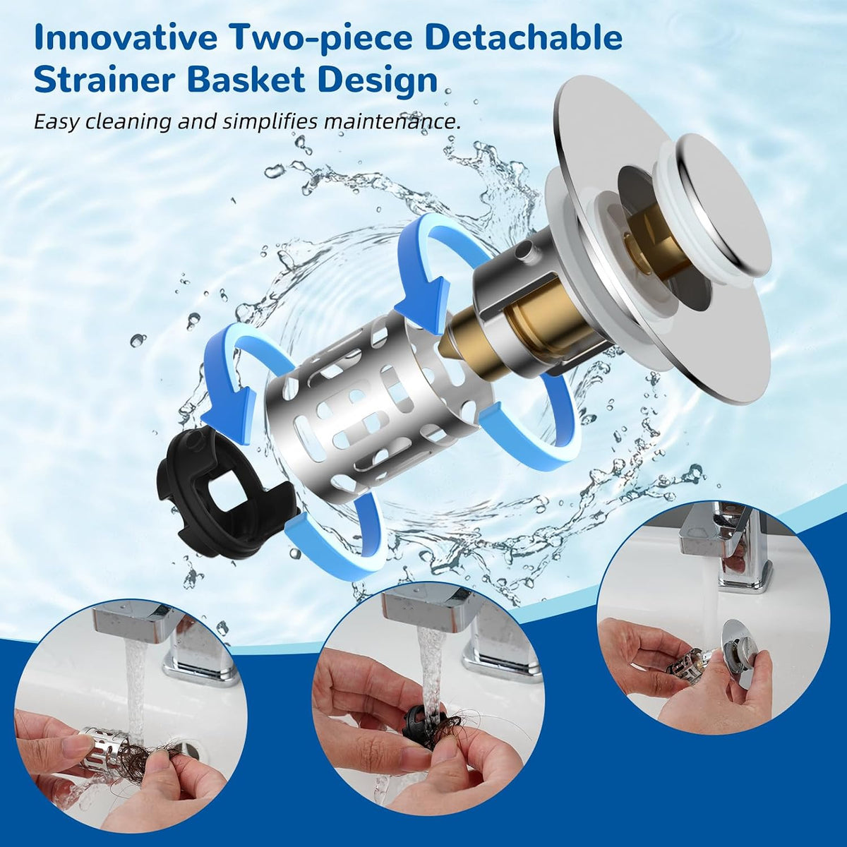 four included o-rings for compatibility with drain holes 1.1" to 2.36"