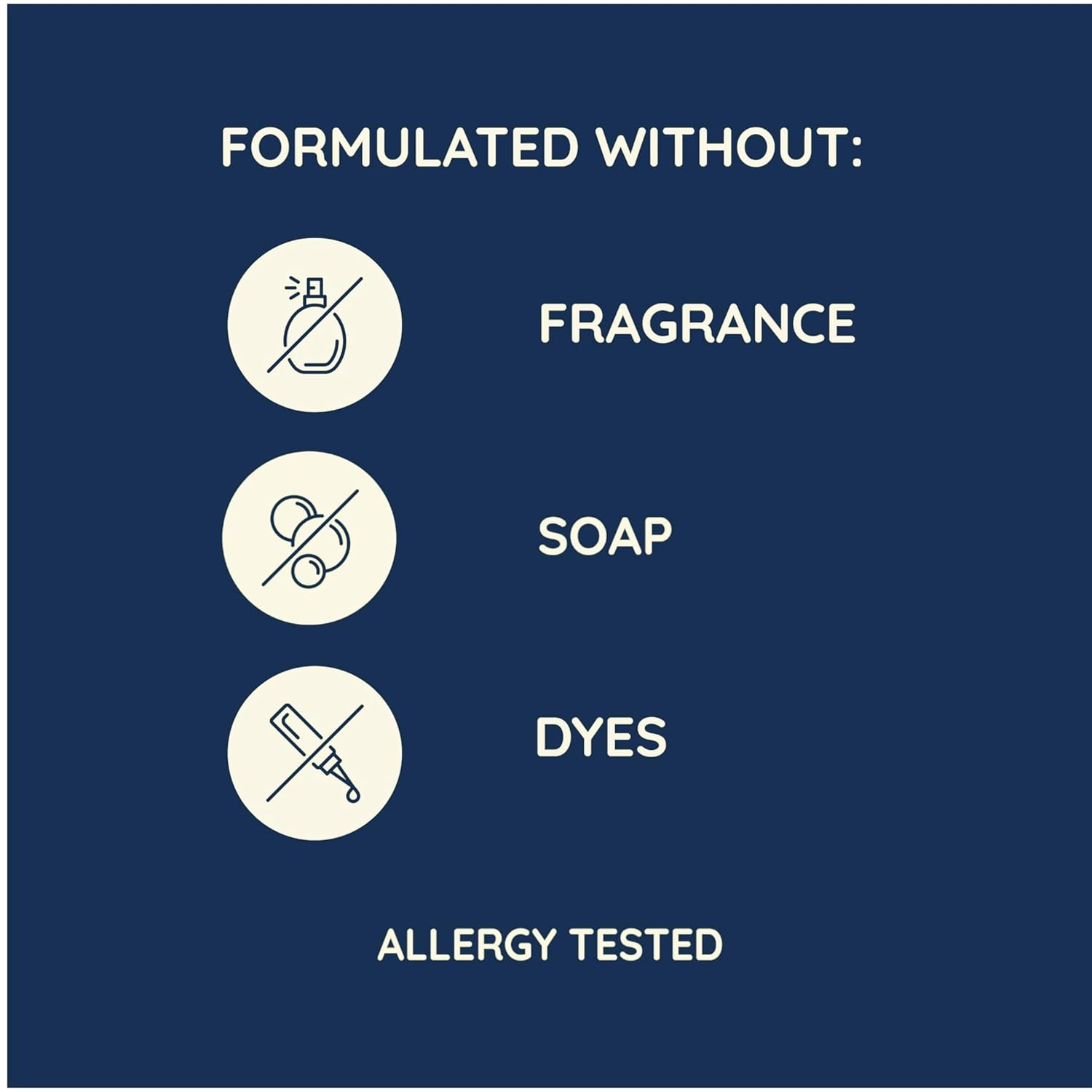 fragrance-free formulation suitable for allergy-prone and scent-sensitive users