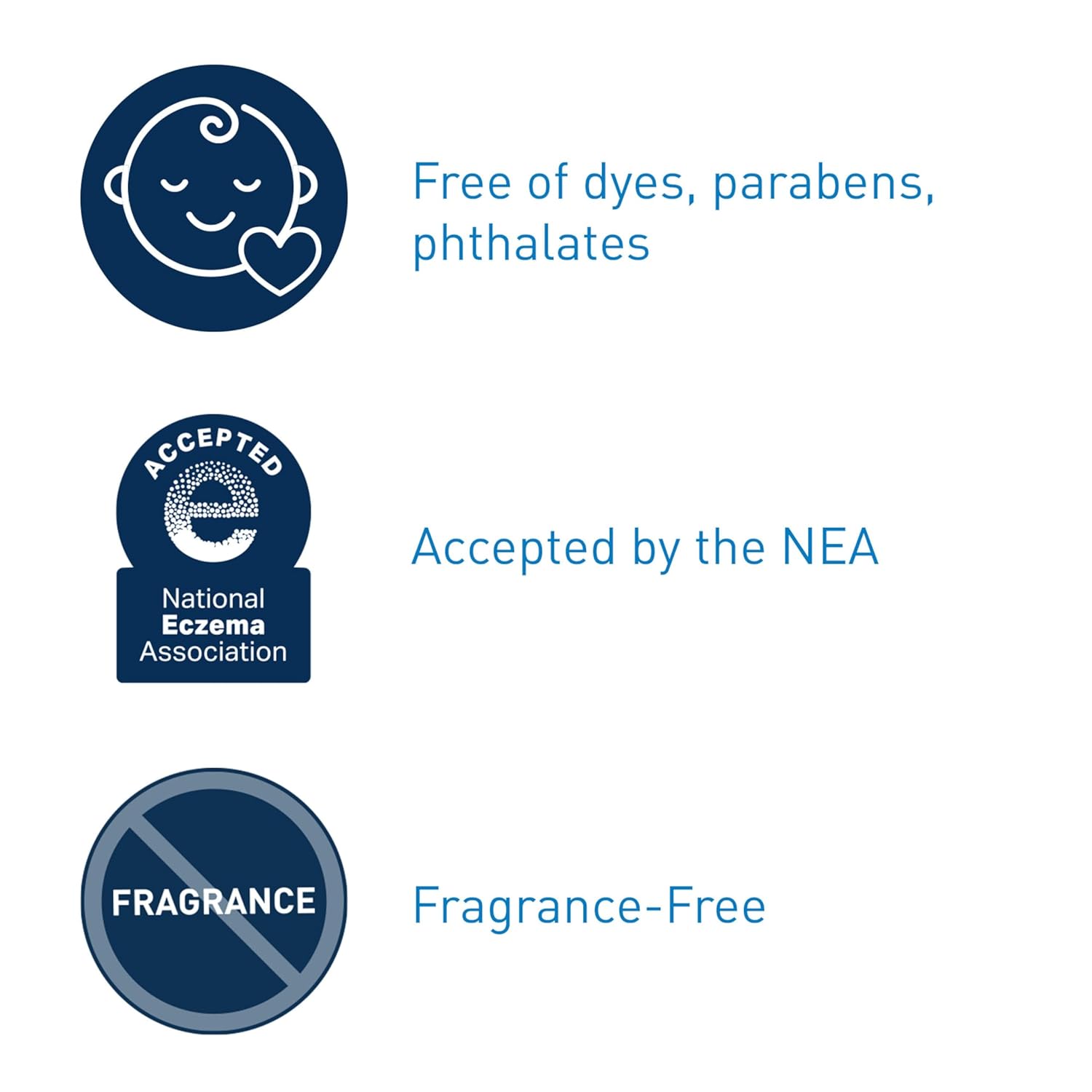 fragrance-free, paraben-free, dye-free, and phthalate-free formulation