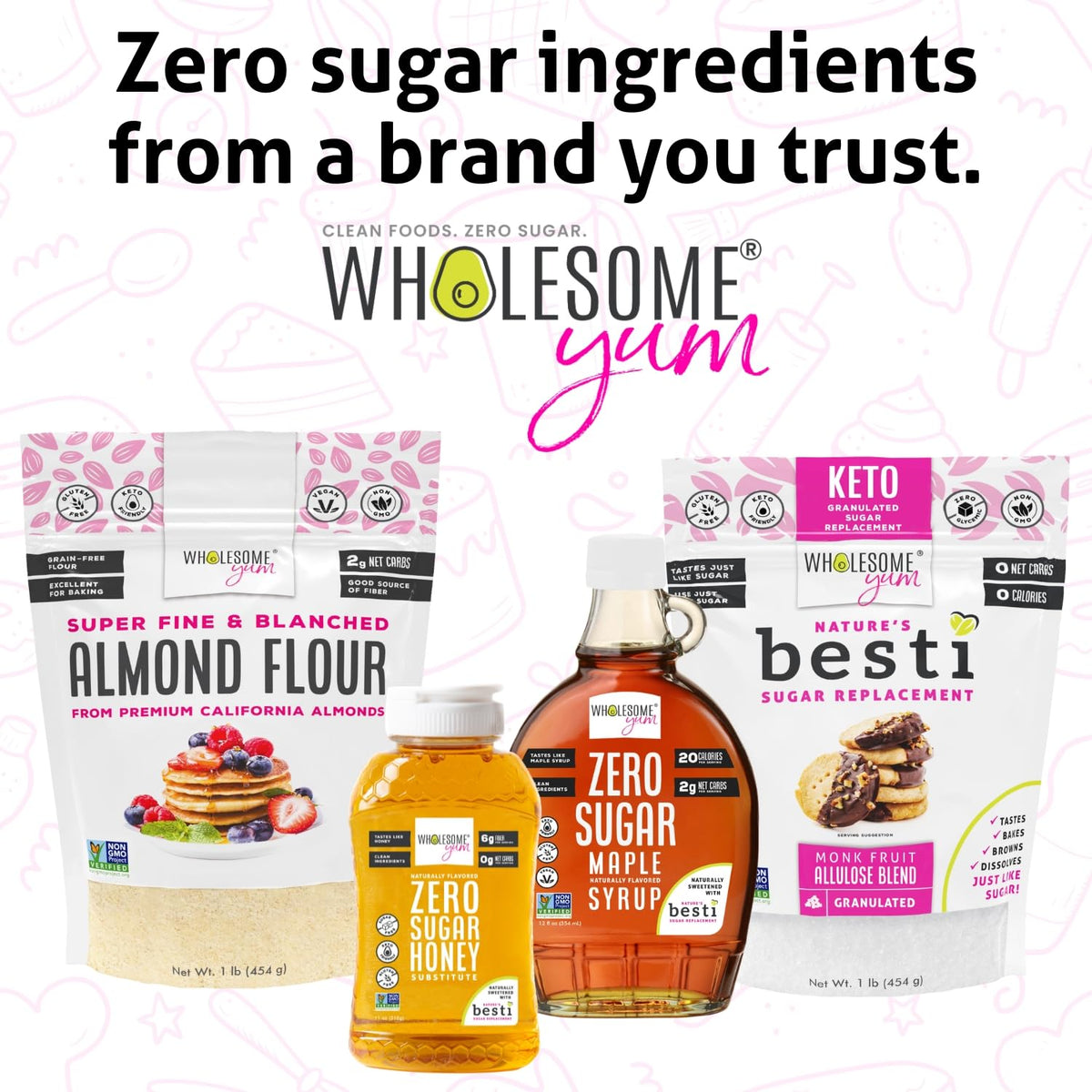 free from erythritol, sugar alcohols, artificial ingredients, and gluten