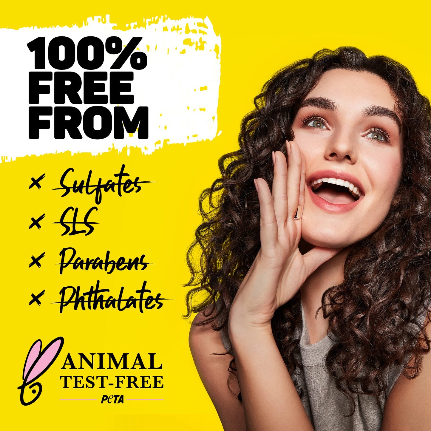 free-from formulation: no sulfates, parabens, phthalates; vegan and cruelty-free certified