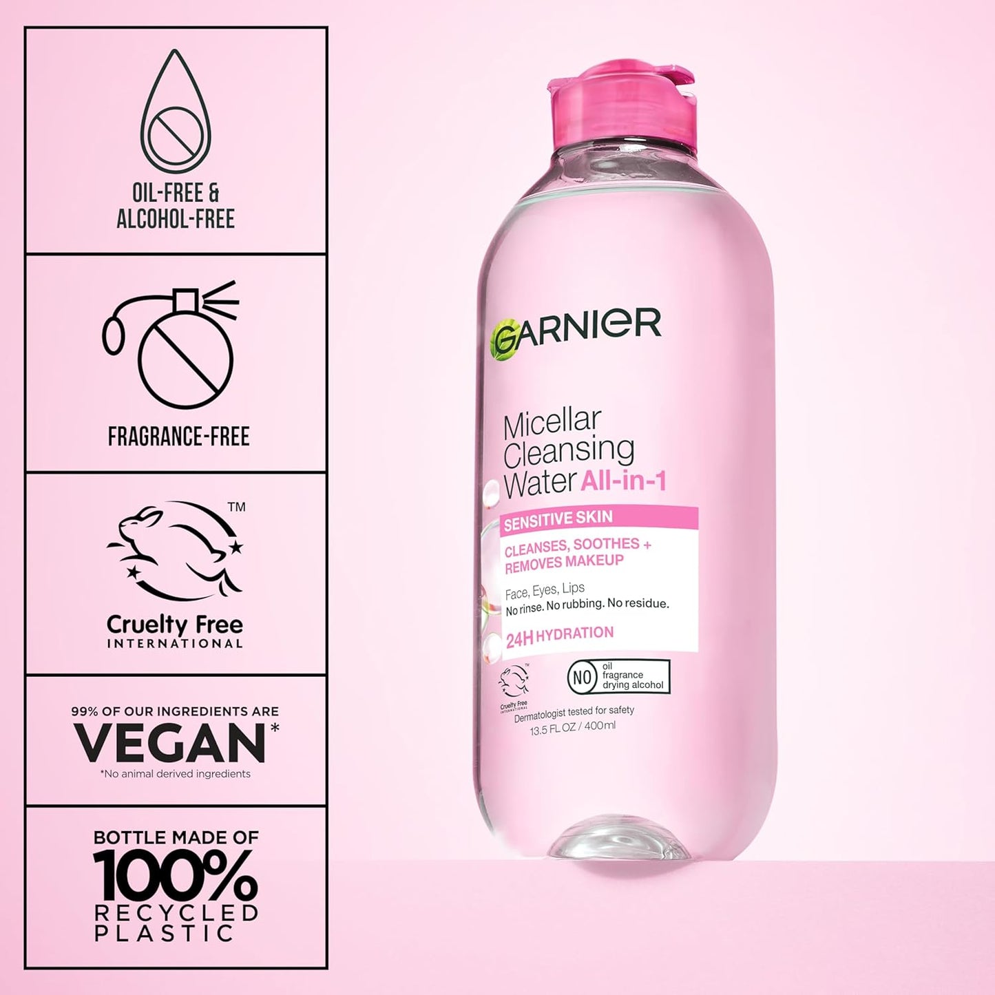 free-from formulation: oil-free, paraben-free, fragrance-free, sulfate-free, silicone-free