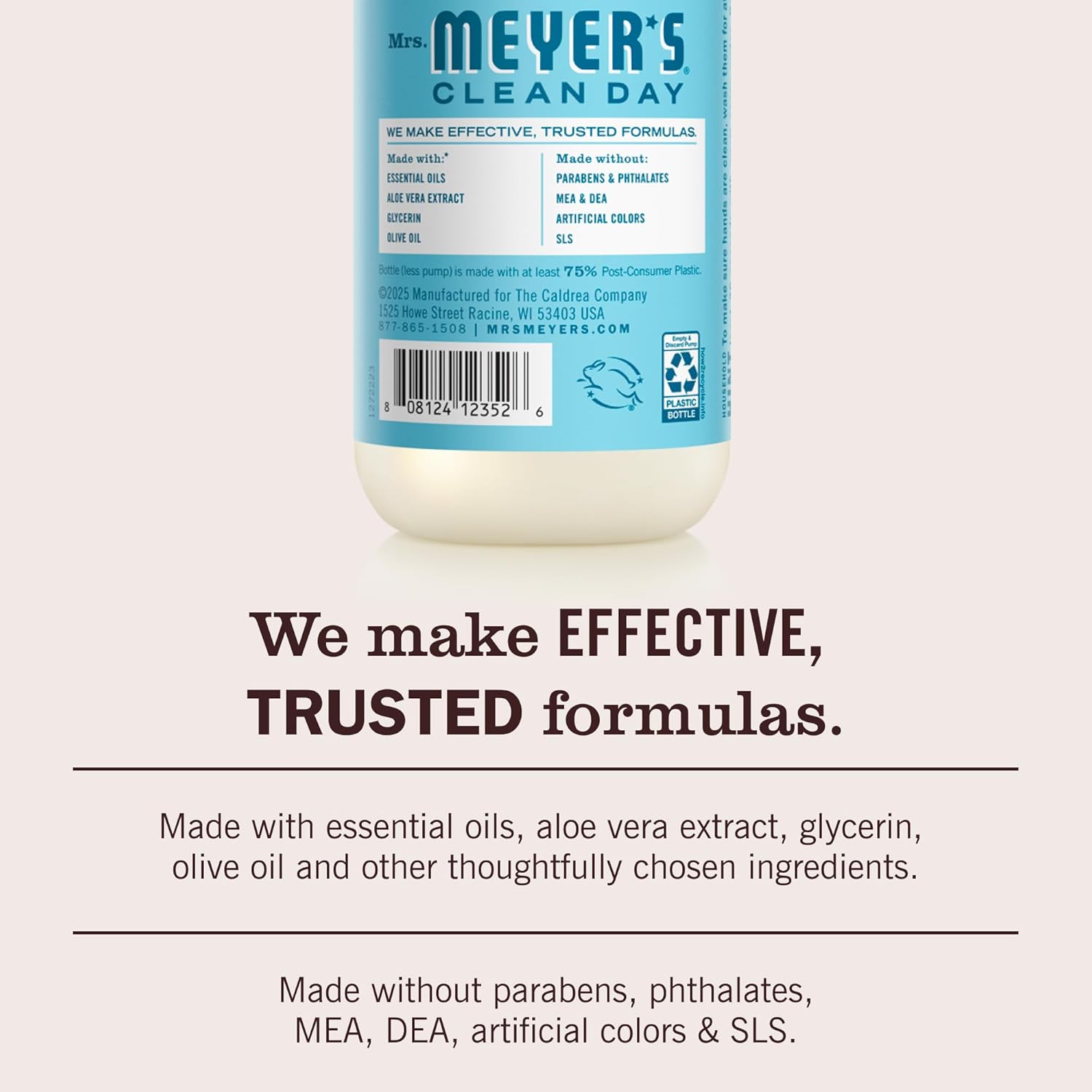 free from parabens, phthalates, sls, and artificial colors