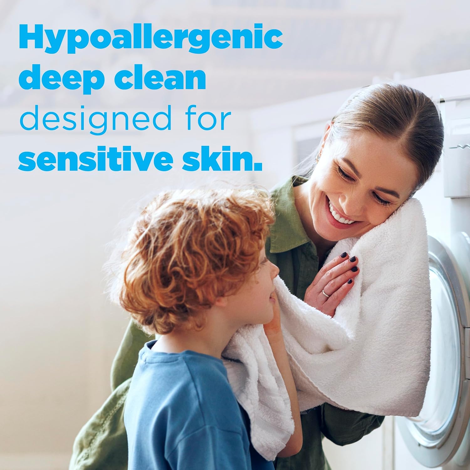 free of dyes, perfumes, and irritating residues for sensitive skin