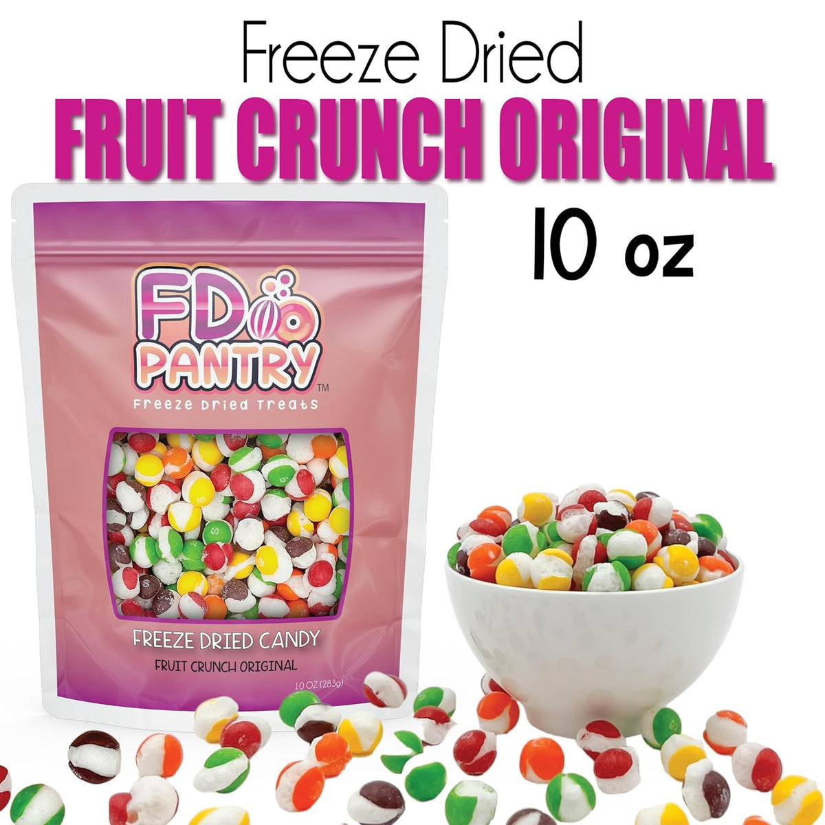 Freeze Dried Crunchy Candy 1lb Stand-Up Bag – Lightweight Snack for Kayaking, Fishing, and Long Drives