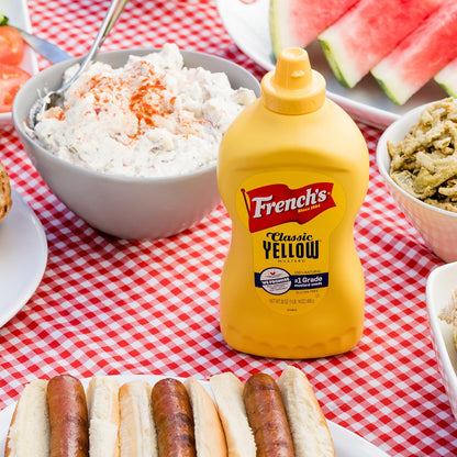 French's Classic Yellow Mustard, 30 oz – Zero-Calorie Gluten-Free Condiment for Calorie-Conscious Menus and Wellness Lifestyles