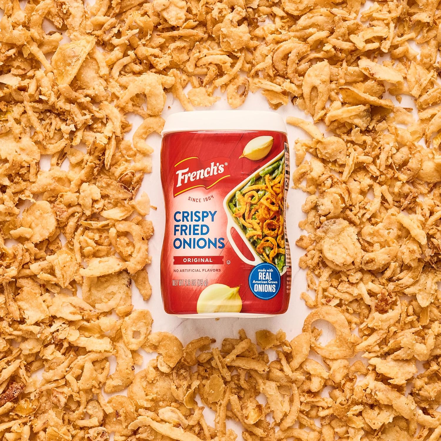 French's Crispy Fried Onions – Portable Crunchy Topping for Camping Meals, Picnics and Outdoor Dining
