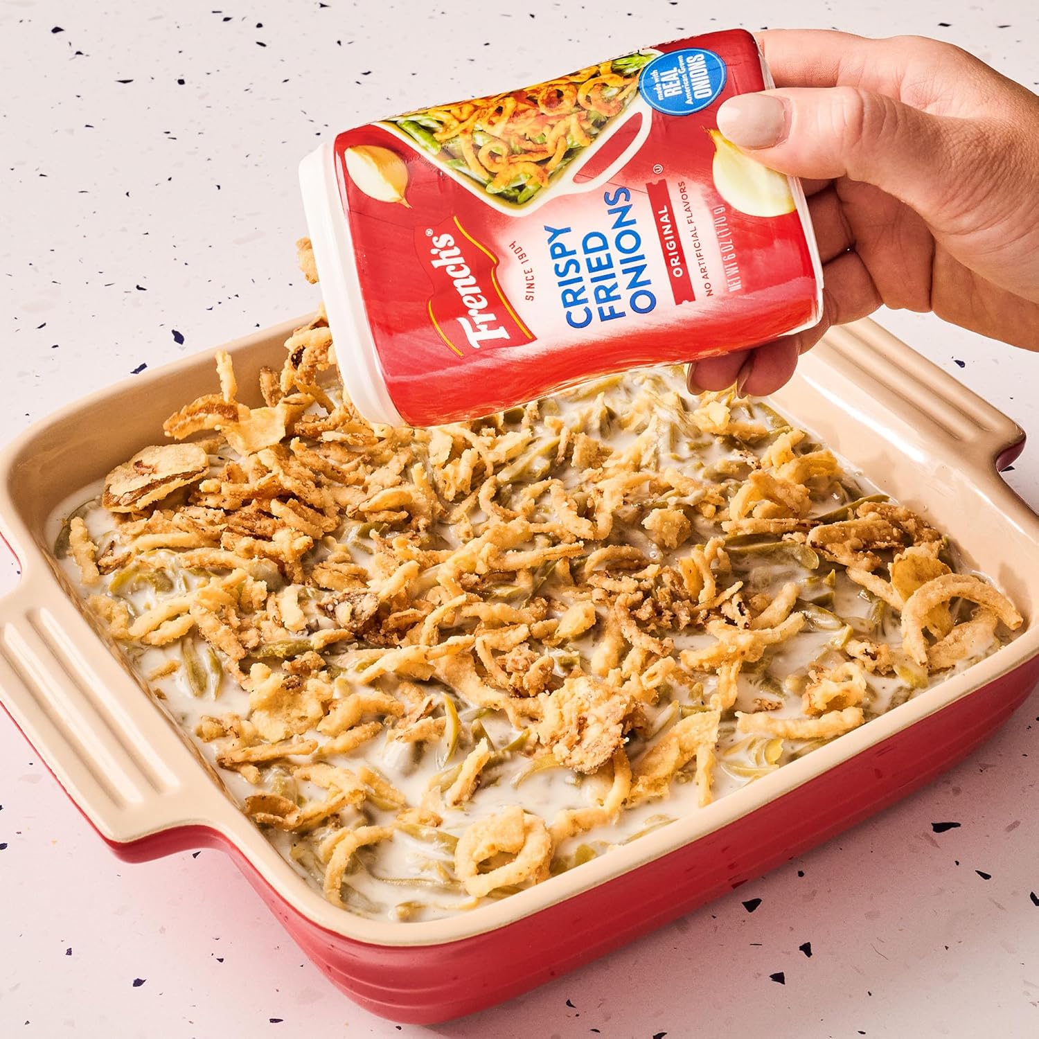 French's Crispy Fried Onions – Resealable Jar of Crispy Topping for Salads, Sandwiches, and Sides, 6 oz