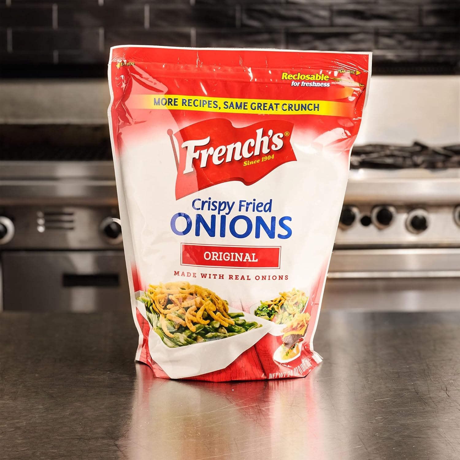 French's Original Crispy Fried Onions 24 oz – Ready-to-Use Topping to Speed Up Weeknight Casseroles