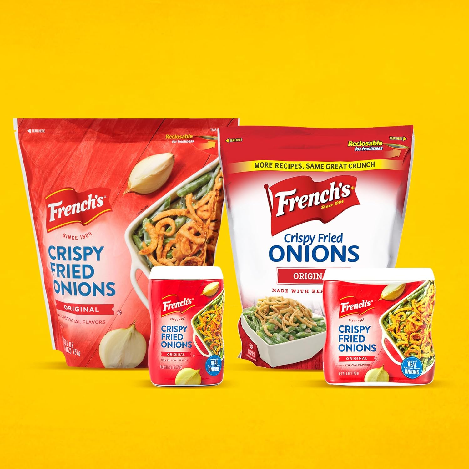 French's Original Crispy Fried Onions 24 oz – Ready-to-Use Topping to Speed Up Weeknight Casseroles