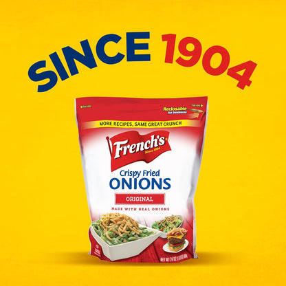 French's Original Crispy Fried Onions 24 oz – Ready-to-Use Topping to Speed Up Weeknight Casseroles
