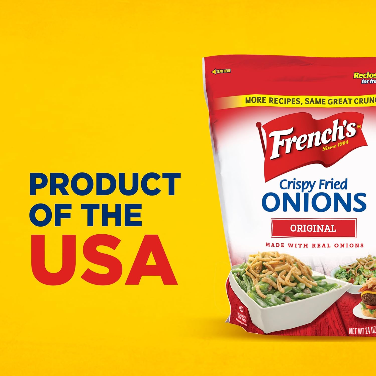French's Original Crispy Fried Onions 24 oz – Ready-to-Use Topping to Speed Up Weeknight Casseroles