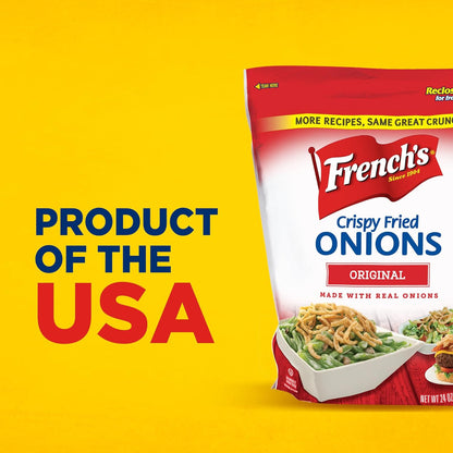 French's Original Crispy Fried Onions 24 oz – Ready-to-Use Topping to Speed Up Weeknight Casseroles
